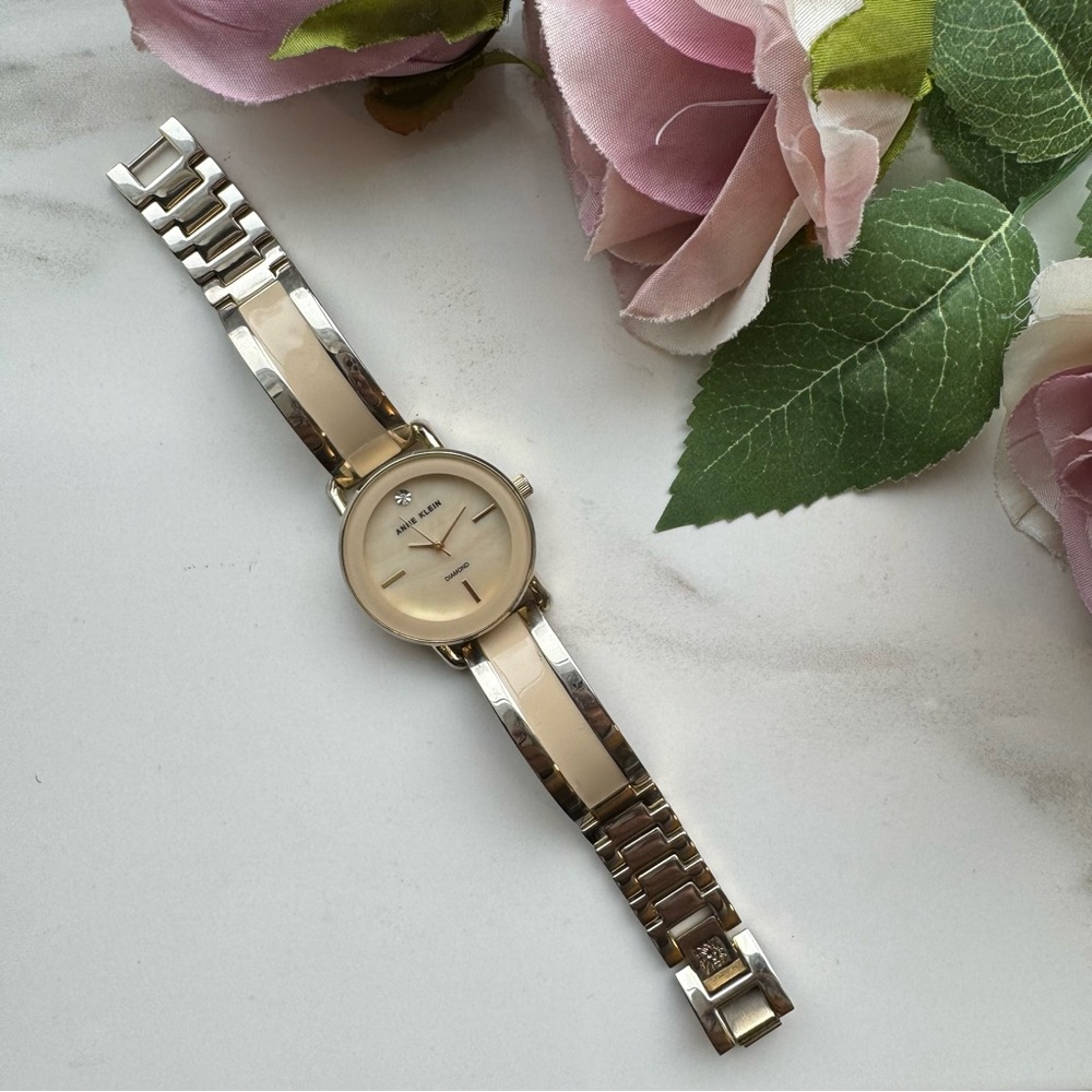 Ann Klein Watch Gold tone and beige